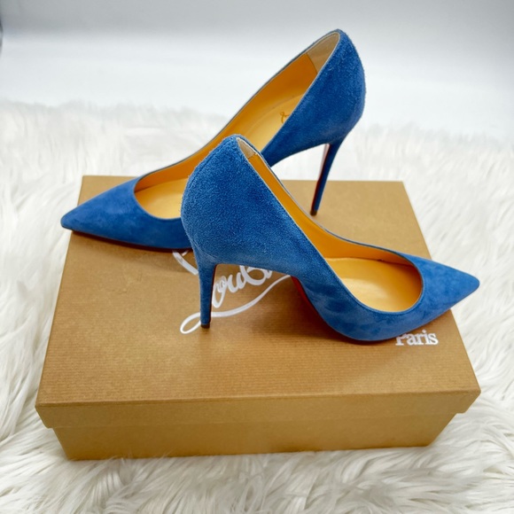 Christian Louboutin | Kate 100mm Velour Pumps - Picture 8 of 14